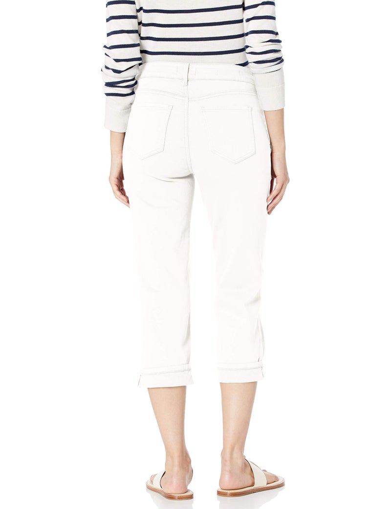 NYDJ Women's Marilyn Straight Cuff Cropped Slimming Jeans, Optic White, 14 - Image 4